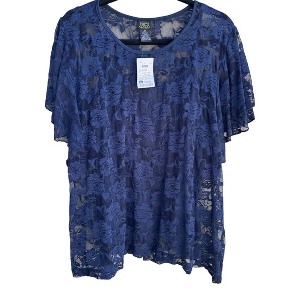 Shannon Ford Tops - Shannon Ford Womens Lace Lined Boho Flutter Sleeve Party Formal Blouse New 3X